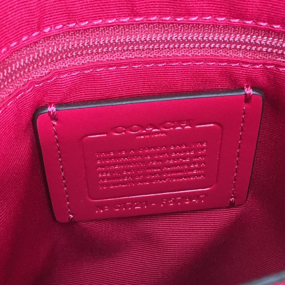 Coach F57847 Leather Minetta Crossbody Shoulder Bag Bright Pink Barbie Core $325 - Picture 9 of 16